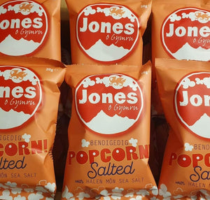 Box of Jones Popcorn Salted with Halen Môn 28x20g