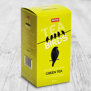 Welsh Tea Birds – 15 Green Tea Pyramid Bags